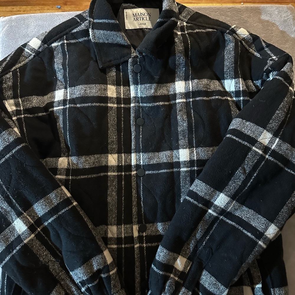 Madison Article / Black white and maroon, Heavy plaid Jacket